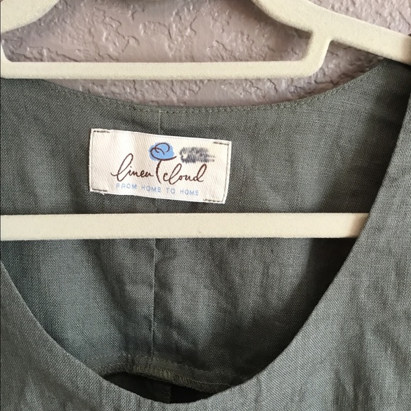 LinenCloud Olive Linen Top - Picture 3 of 7
